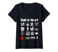 Womens Funny Nerdy Iconic Alternative Rock Bands of the 90s White V-Neck T-Shirt