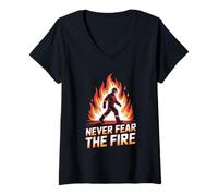 Womens Funny Never Fear The Fire Steel Mill Worker V-Neck T-Shirt