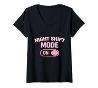 Women's Funny Night Shift Worker V-Neck T-Shirt