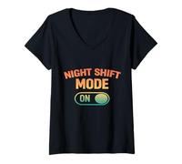 Women's Funny Night Shift Worker V-Neck T-Shirt