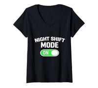 Women's Funny Night Shift Worker V-Neck T-Shirt