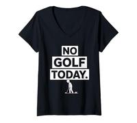 Women's Funny No Golf Today Sad Golfer Cartoon Golf V-Neck T-Shirt