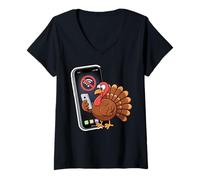 Womens Funny No WiFi Thanksgiving Turkey V-Neck T-Shirt