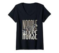 Women's Funny Noodle Horse Sighthound Greyhound Dog Lover V-Neck T-Shirt