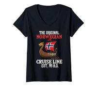 Womens Funny Norwegian Cruise Line V-Neck T-Shirt