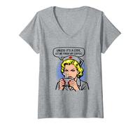 Women's Funny Nurse Unless It's A Code Let Me Finish My Coffee Lover V-Neck T-Shirt