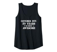 Womens Funny October 1975 50 Years of Being Awesome Tank Top