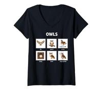 Women's Funny Owl Activities Bird Watching Hooting Raptor Pet V-Neck T-Shirt