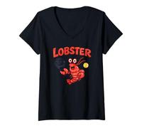 Women's Funny Padel Lobster Court Smash Hero V-Neck T-Shirt