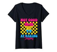 Womens Funny Pansexual Pan Pride Flag Not Good At Making Decisions V-Neck T-Shirt