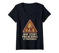 Womens Funny Pastor Youth Ministry Church Leader Humor Sermon Joke V-Neck T-Shirt