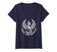Womens Funny Peace Love Recovery Crew Counseling PT Recover NA V-Neck T-Shirt