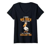 Women's Funny Pelican Pilot s Humorous Aviator V-Neck T-Shirt