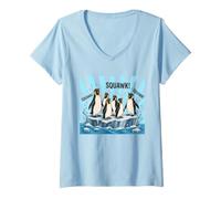 Women's Funny Penguin Choir Squawk V-Neck T-Shirt