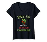Women's Funny Pepper Plants Lover Design - Things i Love V-Neck T-Shirt