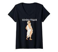 Women's Funny Philosophy Socrates Tease Socratease V-Neck T-Shirt
