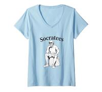 Women's Funny Philosophy Word Play Socrates Sunglasses V-Neck T-Shirt