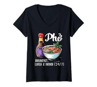 Womens Funny Pho Noodle Vietnamese Cuisine Food Lovers V-Neck T-Shirt