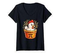 Women's Funny Pi Day 3.14 Chicken Pot Pie Math Humor Nerd Teacher V-Neck T-Shirt