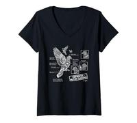 Womens Funny Pigeon Fake Spy Drone Bird Patent V-Neck T-Shirt
