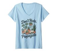 Womens Funny Plant Lover Vintage Gardening Nature Lover Vibes V-Neck T-Shirt