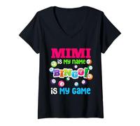 Womens Funny Player Mimi Is my Name Bingo Is My Game Special V-Neck T-Shirt