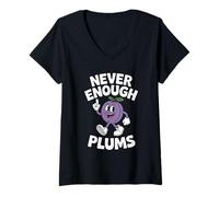 Womens Funny Plum or Plums Retro V-Neck T-Shirt
