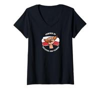 Womens Funny Polish Food Polonia Roots Polski Joke Sausage Pierogi V-Neck T-Shirt
