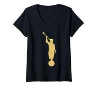 Womens Funny Political Hypocrisy Design - Power and Faith Satire Ar V-Neck T-Shirt