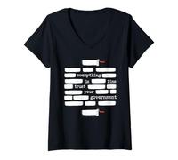 Women's Funny Political Satire Irony Meme Free Thinker Humor Design V-Neck T-Shirt