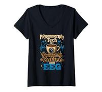 Women's Funny Polysomnography Tech Sleep Lab V-Neck T-Shirt