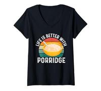 Womens Funny Porridge Food Lover V-Neck T-Shirt