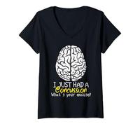 Womens Funny Present - 'Excuse' Head Injury Concussion V-Neck T-Shirt