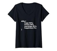 Womens Funny Programmer Life Code for Programmers Coder V-Neck T-Shirt