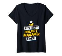 Women's Funny Project Manager Job Occupation, Sarcastic Quote V-Neck T-Shirt