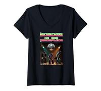Womens Funny Pun Murder on the Dance Floor Crows Disco Dancing V-Neck T-Shirt