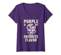 Women's Funny Purple is My Favorite Flavor Competition MRE Eater Dad V-Neck T-Shirt