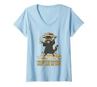 Women's Funny Raccoon Graduate I Graduated Somehow Don't Ask ME How V-Neck T-Shirt
