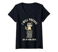 Women's Funny Raccoon I Will Prevail Out of Pure Spite V-Neck T-Shirt