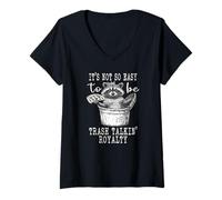 Womens Funny Raccoon, It’s Not So Easy To Be Trash Talkin’ Royalty V-Neck T-Shirt