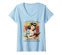 Womens Funny Read Books Lover Bookworm Im Not Addicted to Reading V-Neck T-Shirt