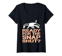 Womens Funny Ready for The Snap Shut Pistol Shrimp Joke V-Neck T-Shirt