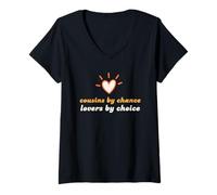 Women's Funny Redneck Cousins by Chance Lovers by Choice V-Neck T-Shirt