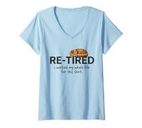 Women's Funny Retired Funny Cat I Worked My Whole Life for This Tee V-Neck T-Shirt