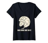 Womens Funny Retro Football Tough Love Saying Rub Some Dirt On It V-Neck T-Shirt