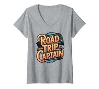 Womens Funny Road Trip Captain Travel Quote V-Neck T-Shirt