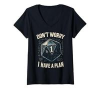 Womens Funny RPG Don’t Worry I Have a Plan V-Neck T-Shirt
