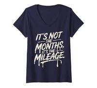 Womens Funny Running Apparel s Fitness Gym Mileage V-Neck T-Shirt