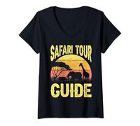 Womens Funny Safari Tour Guide Costume- African Animals - Safari V-Neck T-Shirt