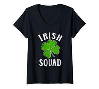 Womens Funny Saint Patrick's Day, Irish Squad, Cool St Patricks Day V-Neck T-Shirt